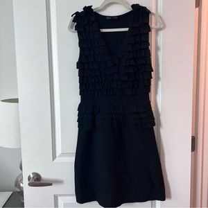 Emporio Armani Sleeveless Ruffle Stitch Knit Dress